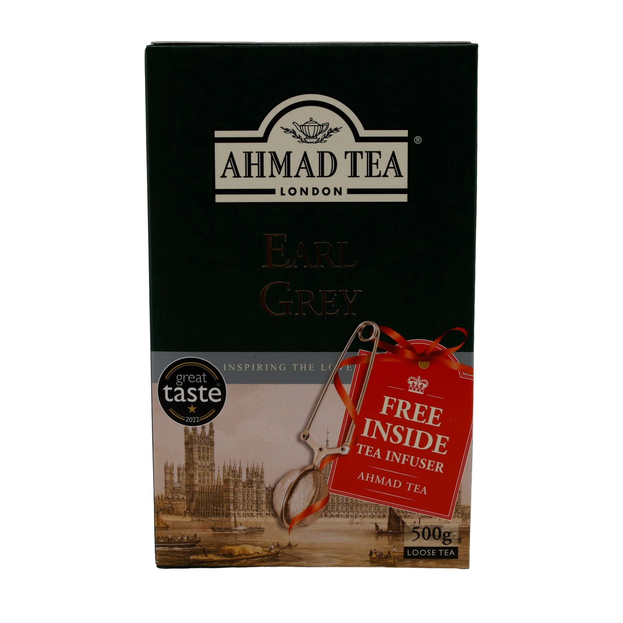 Schwarztee Ahmad Tea | Earl Grey Loose Tea | Loser Tee mit Bergamotte | 500 g inkl. Teesieb AHMAD TEA